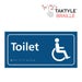 Toilet (With Disabled Symbol) Sign Self Adhesive Taktyle - Blue (300mm x 150mm)