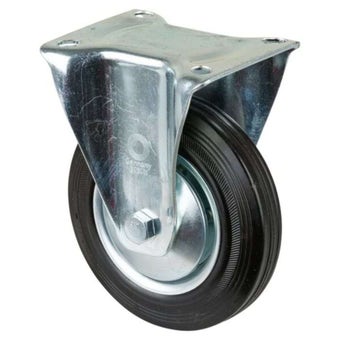 Transport Castor 160mm fixed 135kg Rubber Black