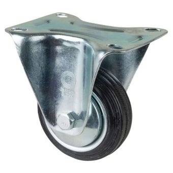 Transport Castor 80mm fixed 50kg Rubber Black