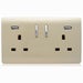 Trendi 13Amp 2 Gang Switched Socket With 2x USB Champagne Gold