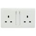 Trendi 2 Gang Long Switched Plug Socket 13amp