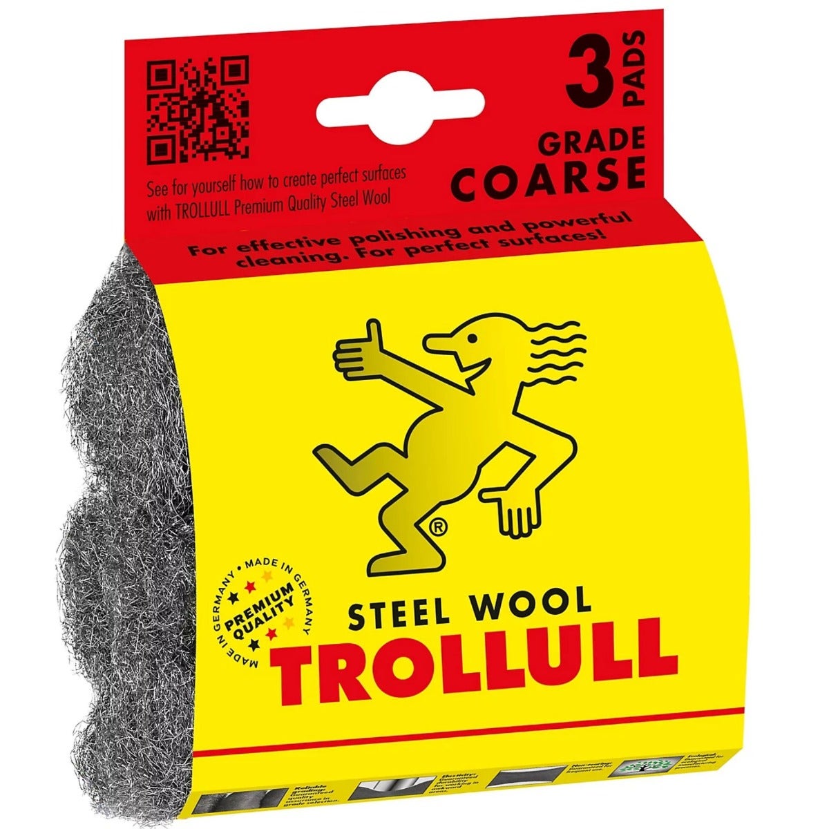 Trollull Steel Wool DIY Pack Coarse - Pack of 3