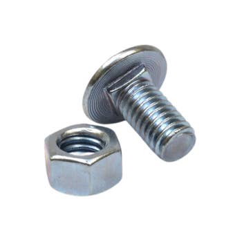 Zinc Plated Carriage Bolts with Hex Nuts M12 x 75mm