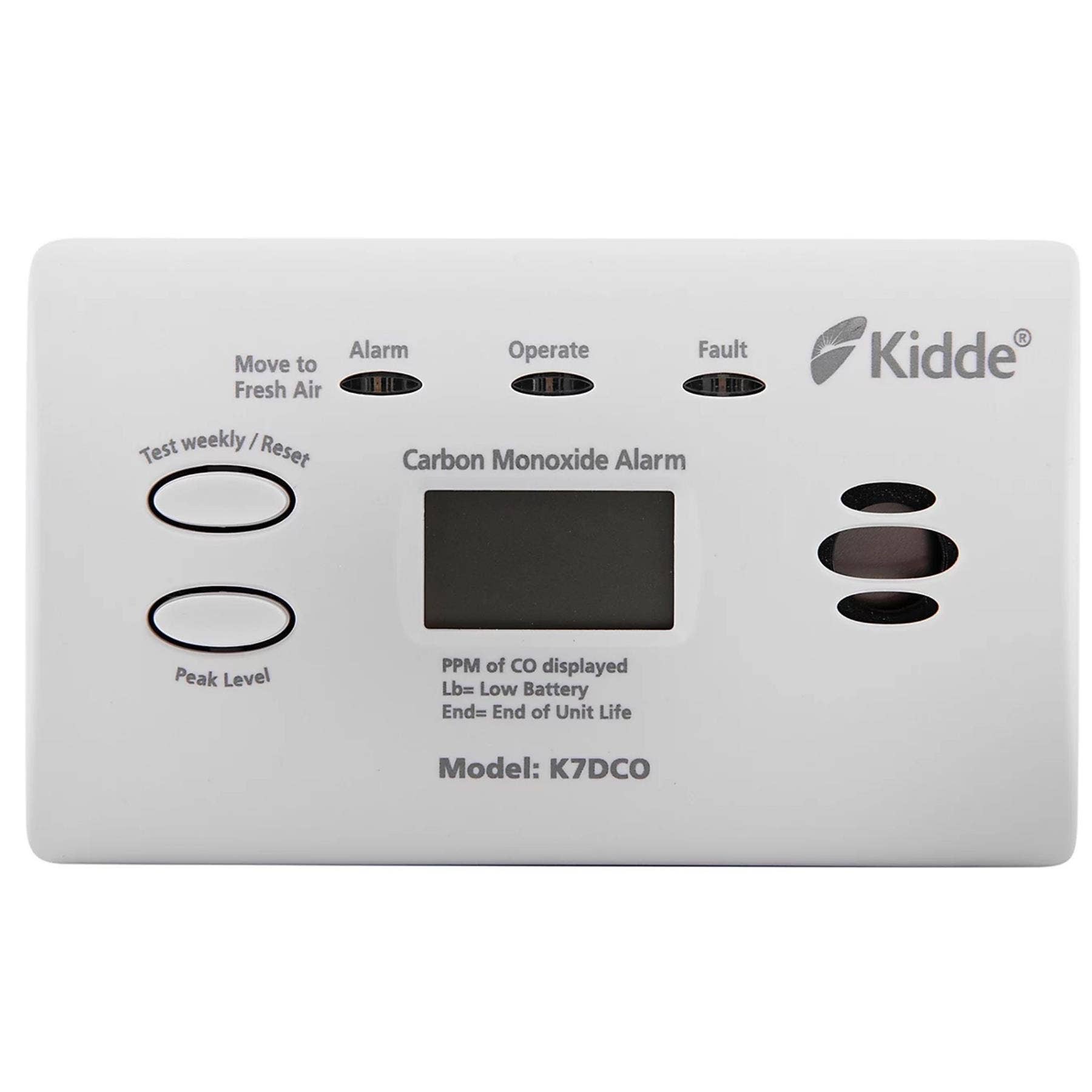 Kidde K7DCO Digital Carbon Monoxide Detector with 10 Year Warranty