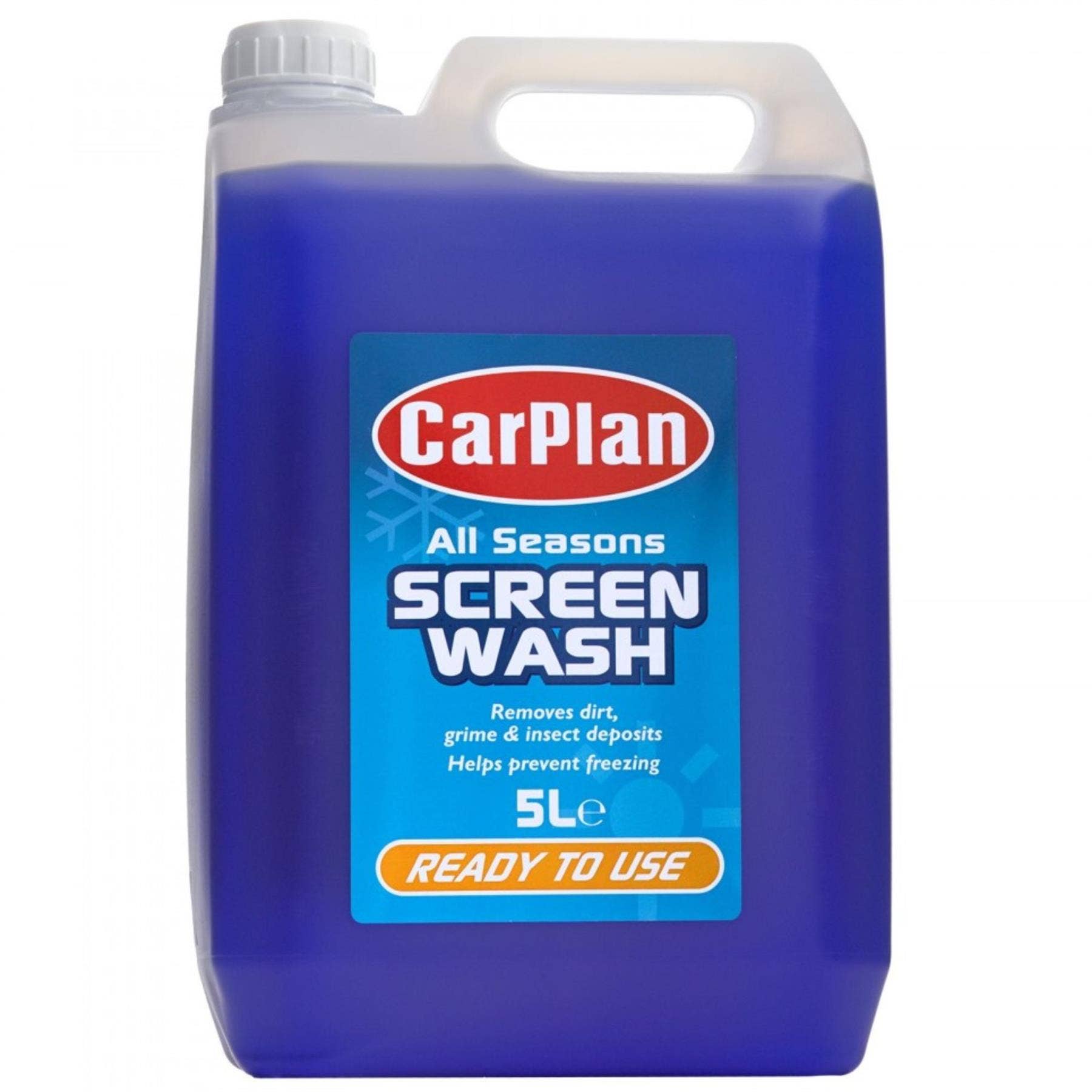CarPlan All Seasons Ready Mixed Screenwash 5L – Anti-Smear Formula Prevents Freezing to -5°C