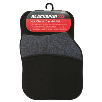 Blackspur Classic Car Mat Set for Small and Medium Vehicles with Non-Slip Backing - 4 Piece