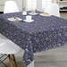 Oilcloth Blue Floral Pattern Wipe Clean Tablecloth - Price per metre