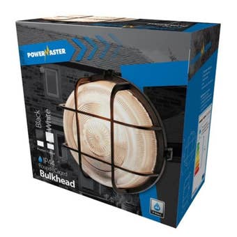 Powermaster 100W Round Black Bulkhead Fitting – Durable Outdoor and Indoor Lighting Solution