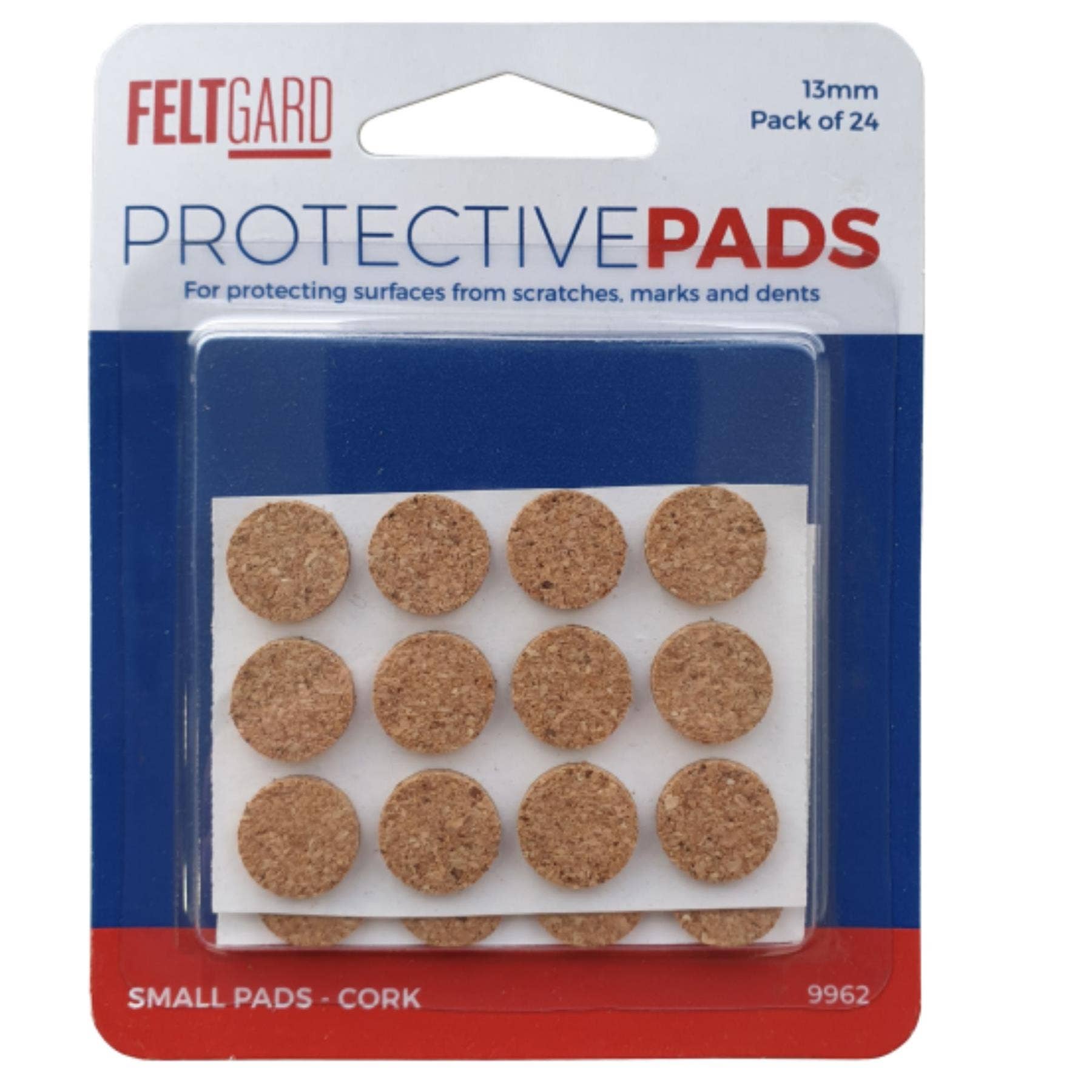Feltgard Surface Gard Round Cork Pads 13mm – Pack of 24 Self-Adhesive Protective Furniture Pads