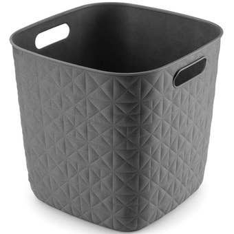 Curver Softex Cube 15 Litre Storage Box Dark Grey – Recycled Plastic Organiser with Soft Texture