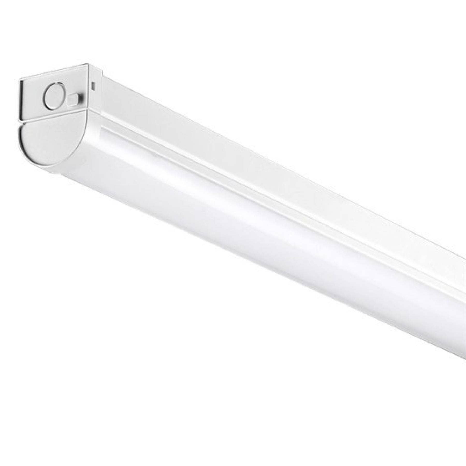 Powermaster 4ft 40W Twin LED Batten Light 4800 Lumens IP20 Screwless Hinged Fitting