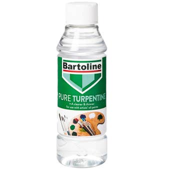 Bartoline Pure Turpentine 250ml Natural Solvent for Oil Paint Thinning and Cleaning