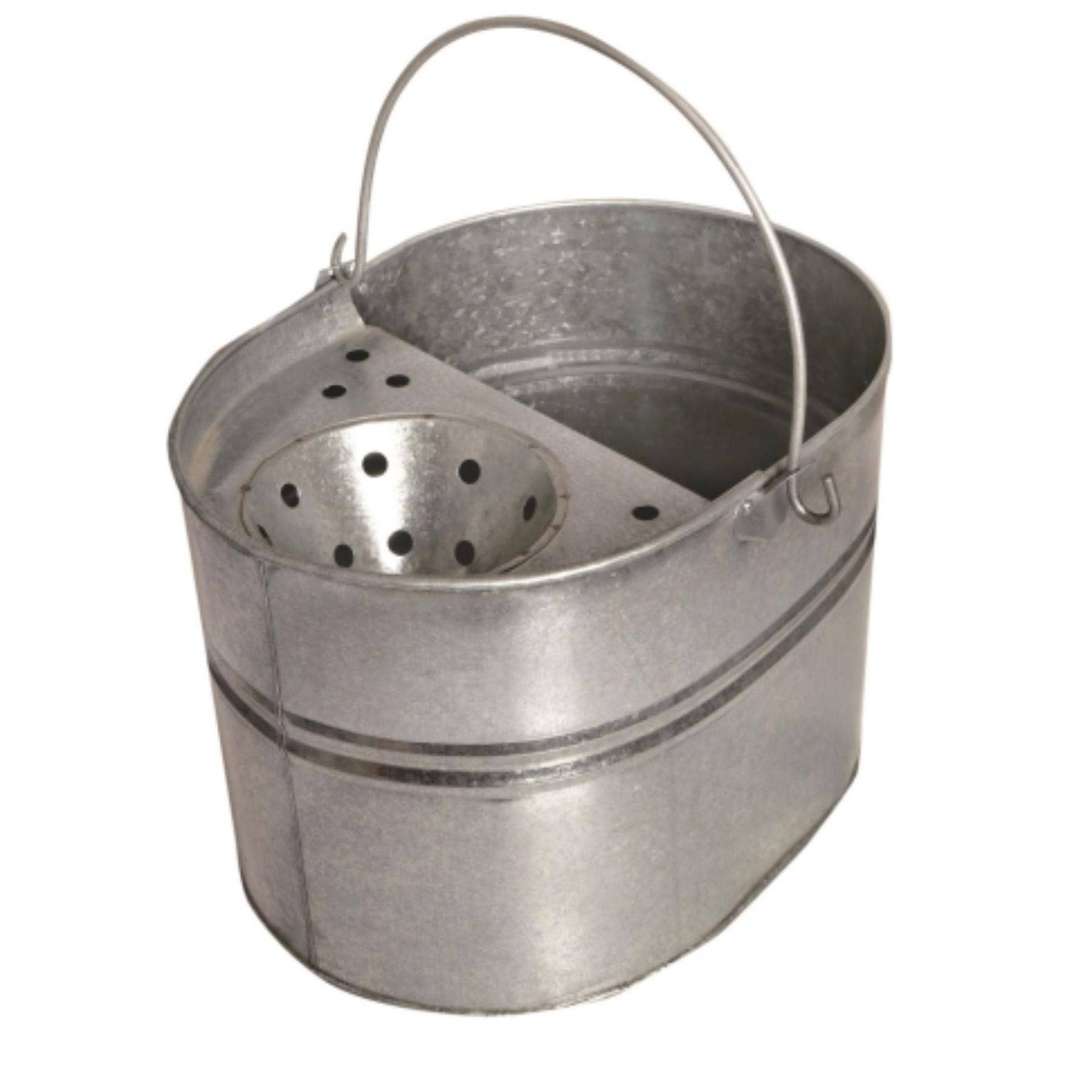 Ashley Heavy-Duty Galvanised Steel Mop Bucket with Fixed Wringer