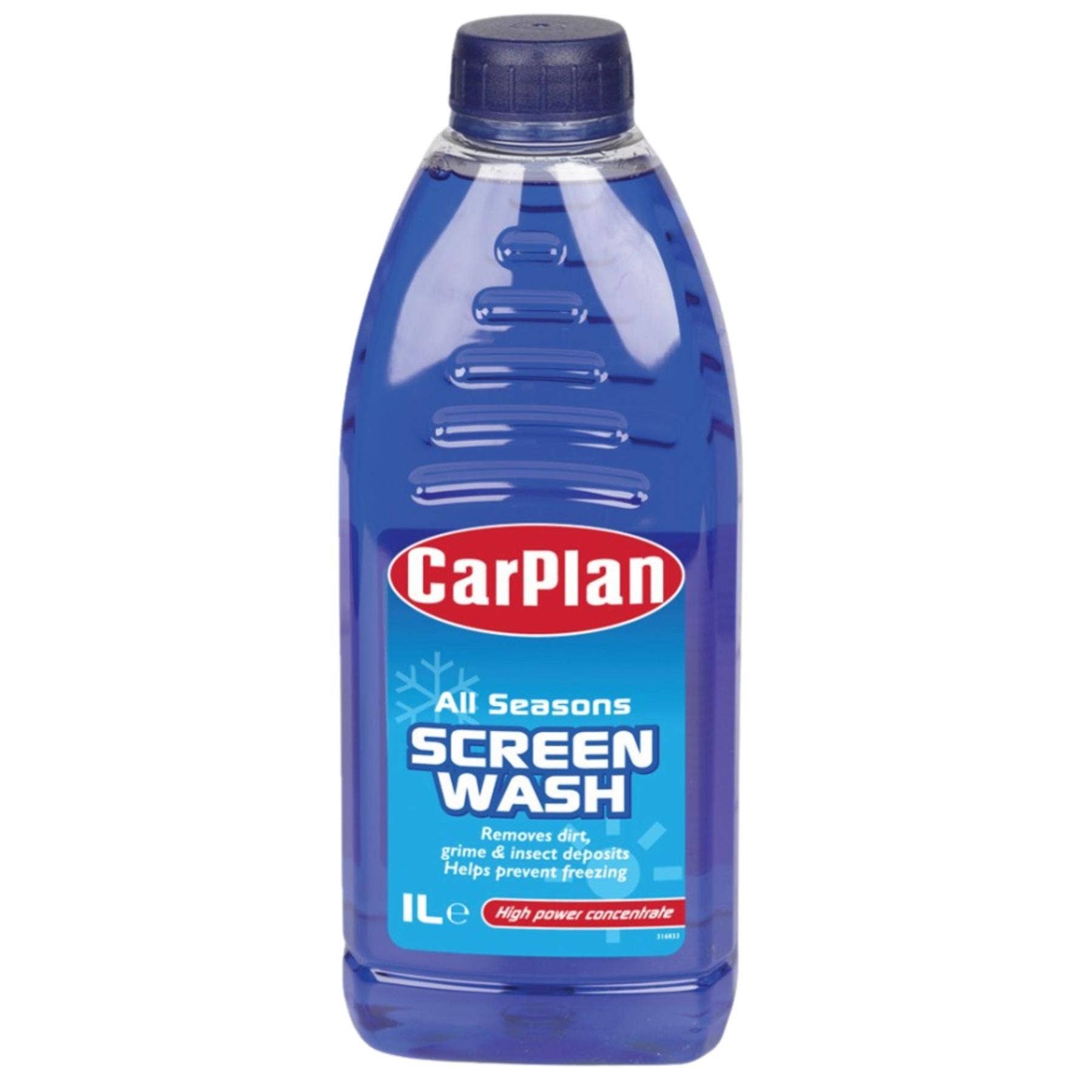 CarPlan All Seasons Concentrated Screenwash 1L – Streak-Free Finish and Winter Protection to -6°C
