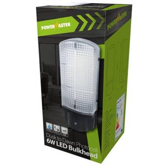 Powermaster 6W LED Polycarbonate Bulkhead with Photocell Outdoor Wall Light