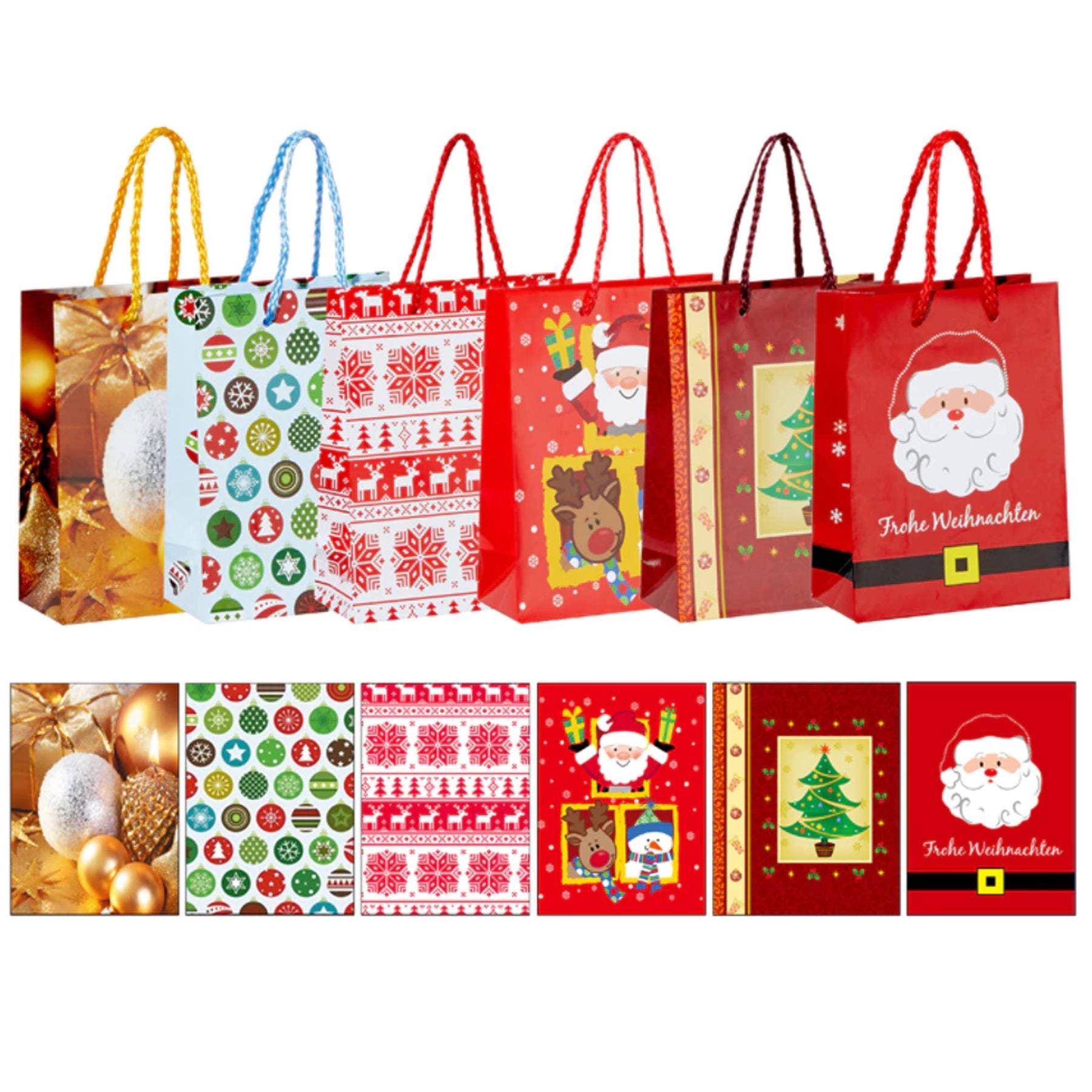 Christmas Gift Bag 6 Assorted Designs XL – Premium Paper Gift Bags 33x41x9.5cm