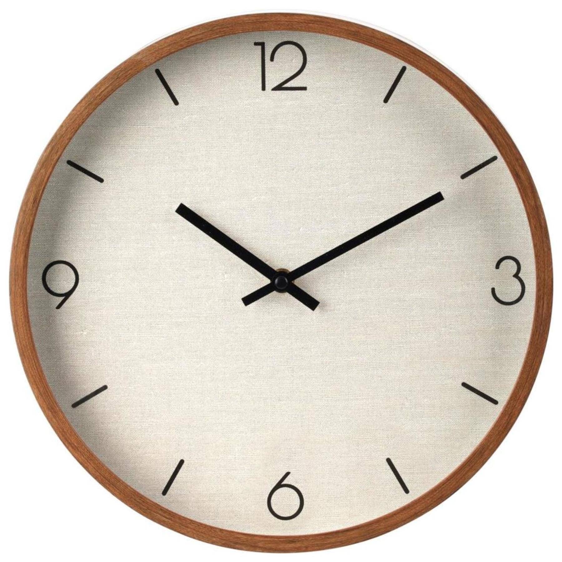 Wood Effect Wall Clock in Beige and Natural Polypropylene Finish I 30cm