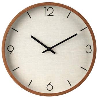 Wood Effect Wall Clock in Beige and Natural Polypropylene Finish I 30cm