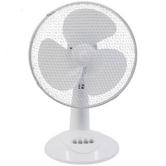 Prem-I-Air 12-Inch 40W 3-Speed Plastic Desk Fan with Oscillation White EH1522