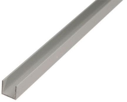 U profile Anodised Aluminium Silver - 10 x 12 x 10 x 1.5 / 1m