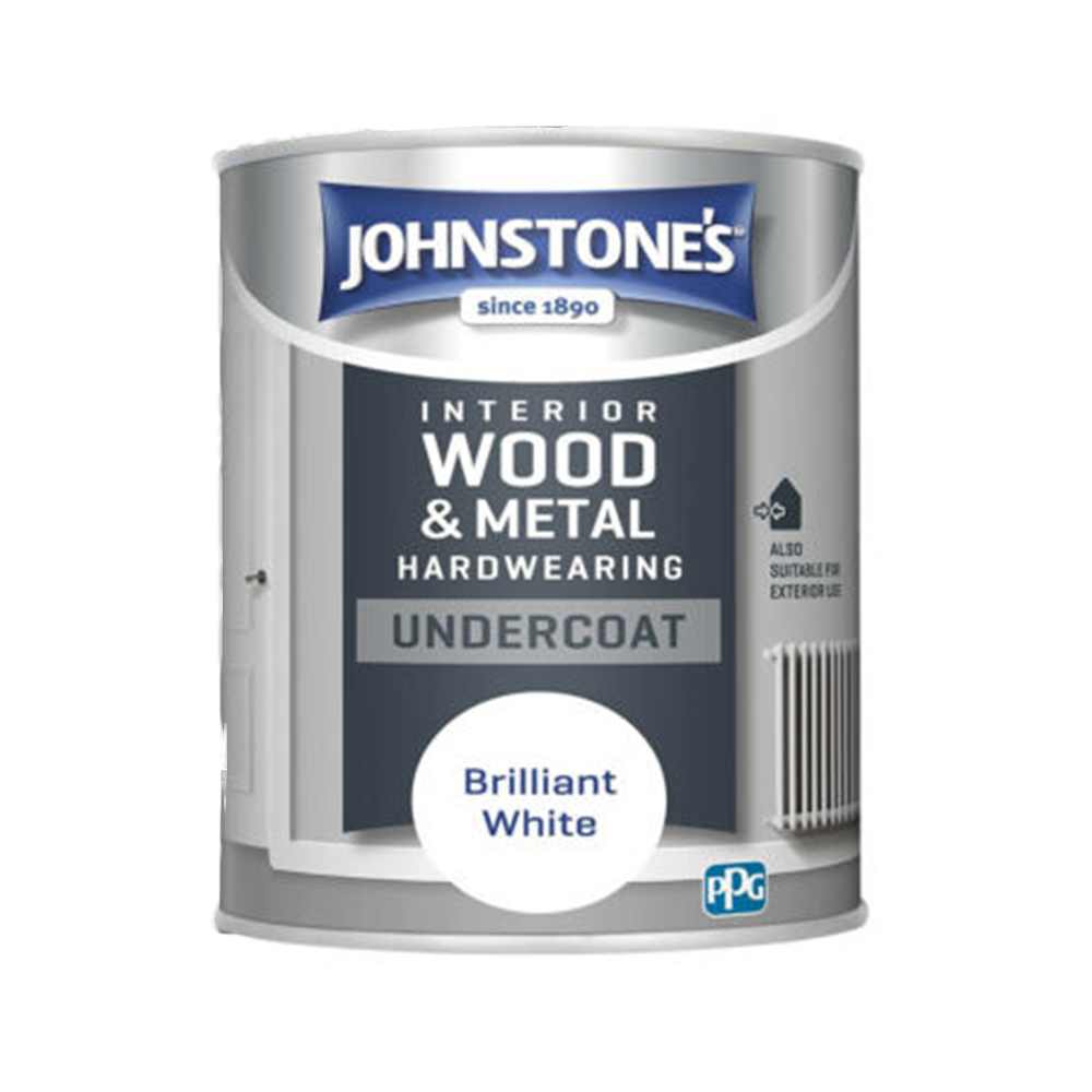 Johnstones Interior Wood & Metal Undercoat - Brilliant White 750ml
