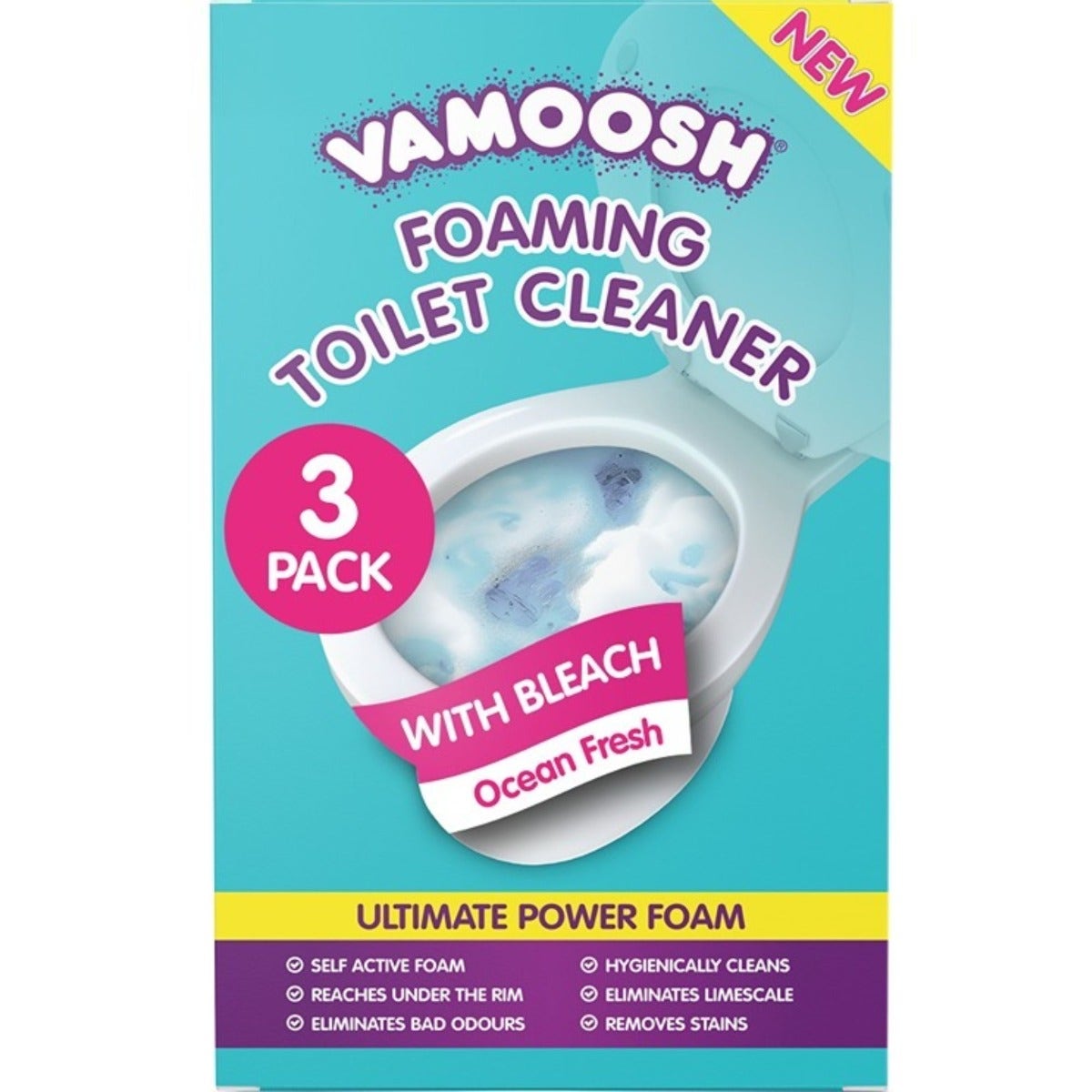 Vamoosh Foaming Toilet Cleaner with Bleach for Deep Hygienic Bowl Cleaning and Limescale Removal