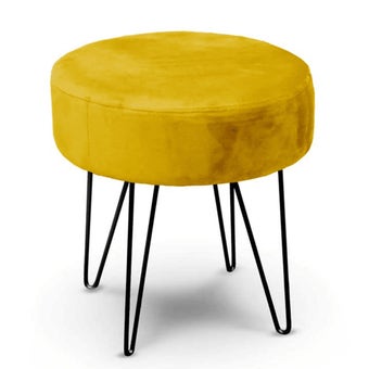 Velour Stool 35cm x 40cm - Bamboo Yellow