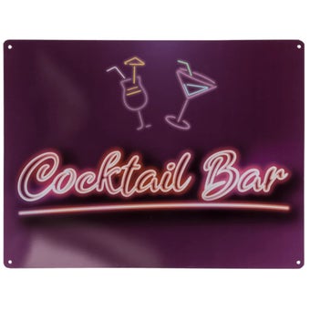 Vintage Cocktail Bar Metal Sign – Retro Wall Decor for Home, Bar or Mancave