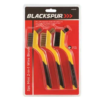 Blackspur 3pc Mini 2-In-1 Wire Brush Set