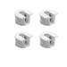 Amig White Plastic Side Connector Fitting - Pack Of 4
