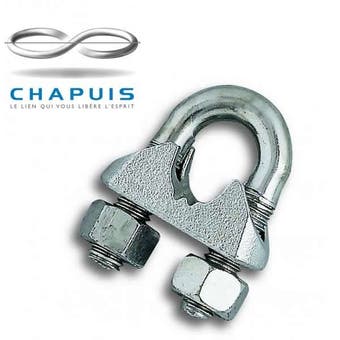 Chapuis 8mm Wire Rope Stirrup Clips - Pack of 2