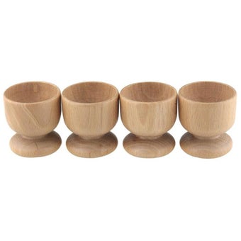 Wooden Egg Cup Set - 4 pieces