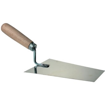 Wooden Handle Trapezoidal Trowel - 160mm for Plastering & Finishing