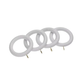 Woodside Wooden White Curtain Rings 28mm