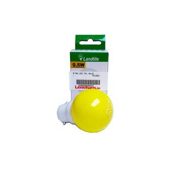 Landlite 0.5w Yellow LED Plastic Globe B22 Party Lightbulb