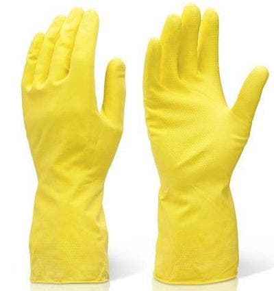 Yellow Rubber Gloves XL 