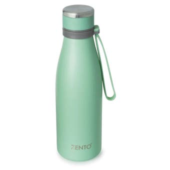 Zento Silicon Strap Stainless Steel Vacuum Water Bottle - Neo Mint 550ml