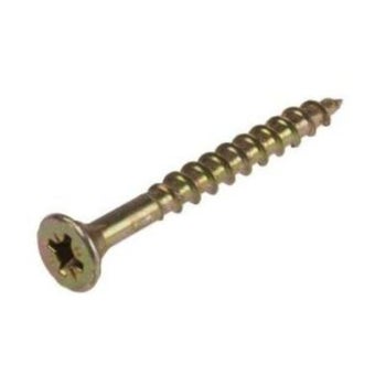 Zinc Yellow Single Pozi Countersunk Woodscrew M6 x 30 - Pack of 8